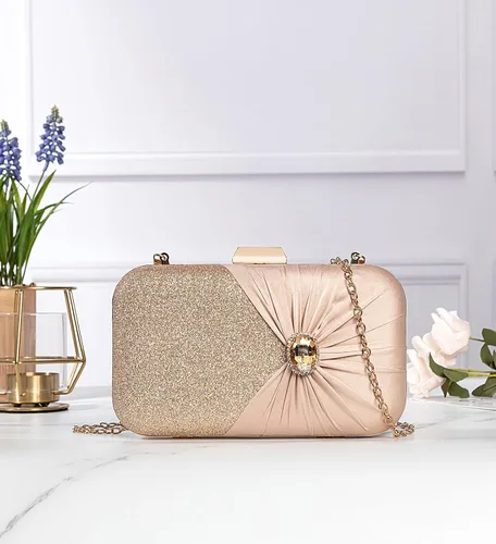 Vista 2 de Covelin Bolso de mano plisado de moda para mujer con bolso de noche de diamantes