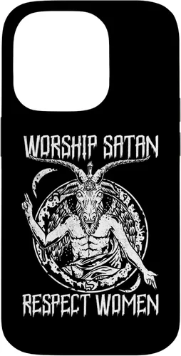 Vista 17 de Worship Satan Respect Women I Satanic Goat Head Case for iPhone 16