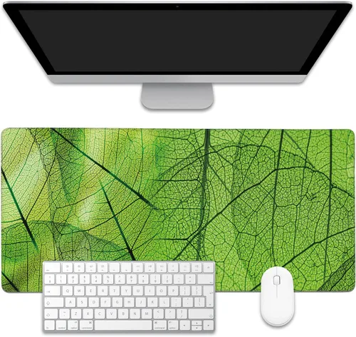 Vista 12 de Alfombrilla para mouse, estilo de línea de arte dorada abstracta para escritorio, almohadilla de escritorio con base antideslizante y borde cosido