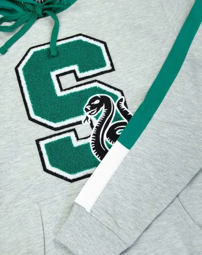 Vista 7 de Harry Potter Hogwarts Slytherin S Patch Unisex Grey Logo Premium HoodieSweater
