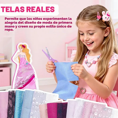 Vista 5 de JoyCat Kit de arte Poke de diseño de moda para niñas, 6 maniquíes sin coser