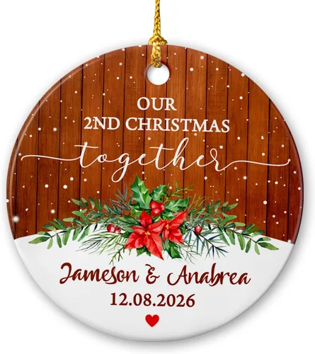 Vista 8 de Adorno personalizado de aniversario de boda para Mr & Mrs Married, 45 aniversario Grow Old Along with Me The Best is Yet to Be Ornament, adornos