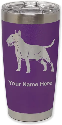 Vista 39 de LaserGram Vaso aislado al vacío de 20 onzas, perro Bull Terrier, grabado personalizado incluido (negro) Engraved Gift for Dog Lovers, Vacuum