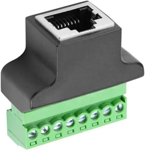 Vista 6 de Bloque de terminales de tornillo hembra 8P8C RJ45 a 8Pin para Cat5