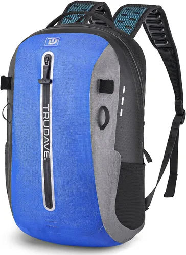 Vista 8 de Mochila impermeable Trudave, mochila impermeable sumergible, bolsa seca flotante recubierta de TPU con cierre hermético para kayak, pesca Negro