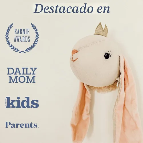 Vista 5 de MON AMI Cabeza de Animal de Peluche Conejito Princesa Soporte de Pared - 7", Elegante Soporte de Pared para Dormitorio Infantil, Decoración