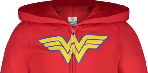 Vista 6 de DC Comics - Disfraz de la Liga de la Justicia para niñas pequeñas, con cremallera, color rojo, 6, Rojo