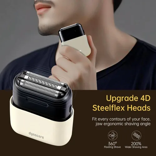 Vista 2 de Mini afeitadoras eléctricas de acero para hombres: Mini maquinilla de afeitar eléctrica mejorada, afeitadora de viaje portátil con impermeabilidad