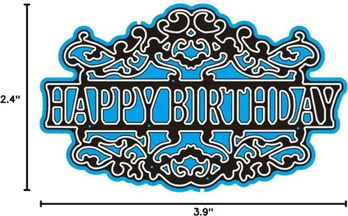 Vista 5 de Marco de encaje de feliz cumpleaños, troquelado de metal, letras de feliz cumpleaños, plantillas cortadas para manualidades, álbumes de recortes