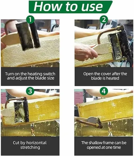 Vista 4 de ERICAT Extractor de miel eléctrico portátil, cuchillo cortador de miel eléctrico con mango aislado, eliminación eficiente de la cera y fácil