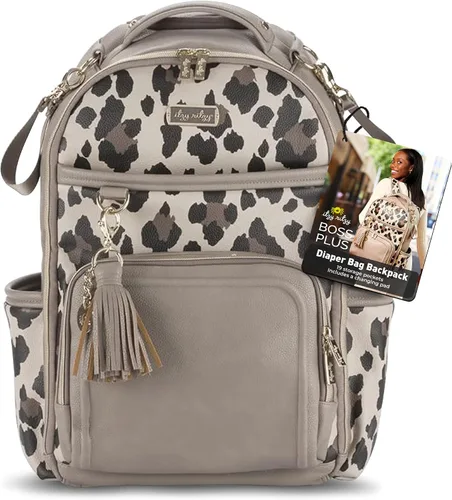 Vista 15 de Itzy Ritzy Boss Plus Mochila grande para pañales con 19 bolsillos (Aspen)