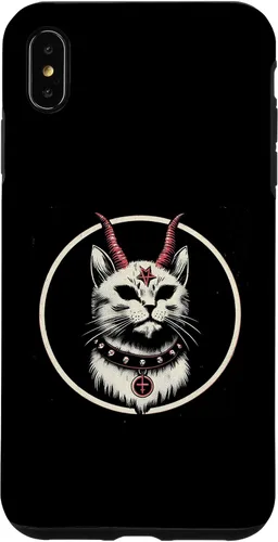 Vista 11 de Funda para iPhone 17 de Baphomet Satánico Oculto de Gato del Diablo