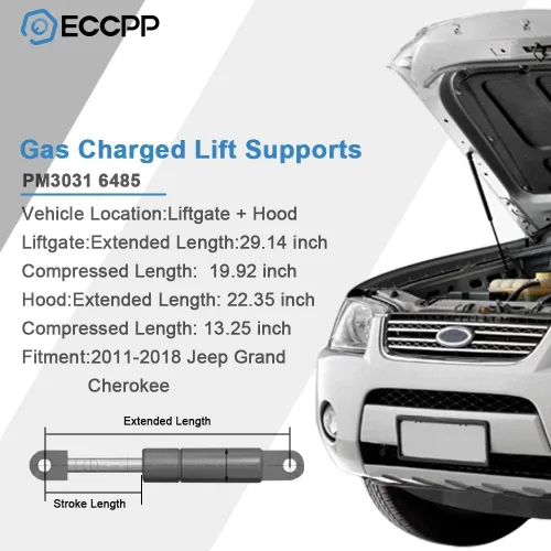Vista 2 de ECCPP Soporte de elevación para portón elevador+capó de repuesto para Jeep Grand para Cherokee 2011-2018, juego de 4