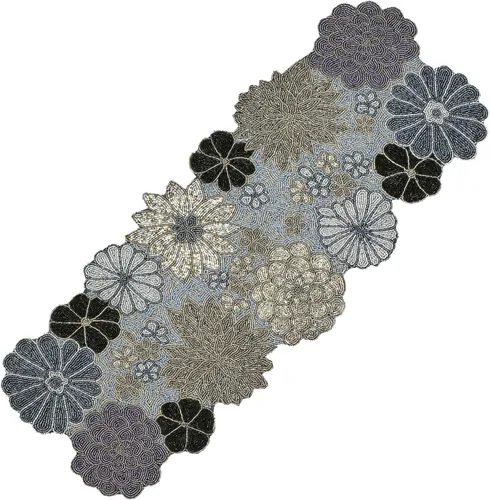 Vista 15 de Camino de mesa con cuentas de 36 pulgadas de diseño elegante infinito - Decoración de mesa para bodas, fiestas, días festivos, regalos y uso diario