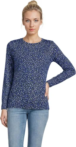 Vista 22 de Lands' End - Camiseta de manga larga, cuello redondo y holgada de algodón Supima cultivado en EE. UU. para mujer Blanco