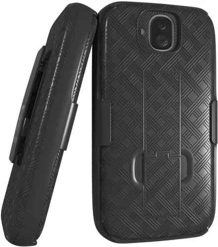 Vista 7 de Funda diseñada para Kyocera Duraforce Pro 2 (E6900/E6910/E6920) con funda de clip para cinturón, funda con función atril, color negro Rugged