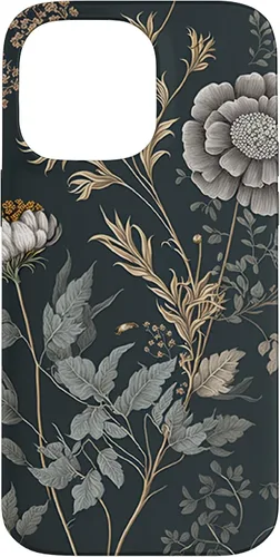 Vista 21 de iPhone 16 Cute Flowers Vintage Botánico Floral Ilustración Case
