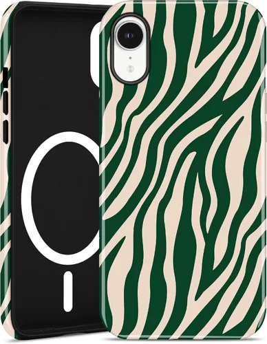 Vista 54 de Jusy Funda magnética Zebra para iPhone XR, color negro