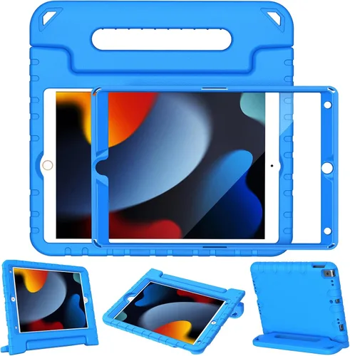 Vista 16 de LTROP Funda infantil para iPad de 9ª/8ª/7ª generación (2021/2020/2019), iPad 10.2 con protector de pantalla integrado, funda para niños con soporte