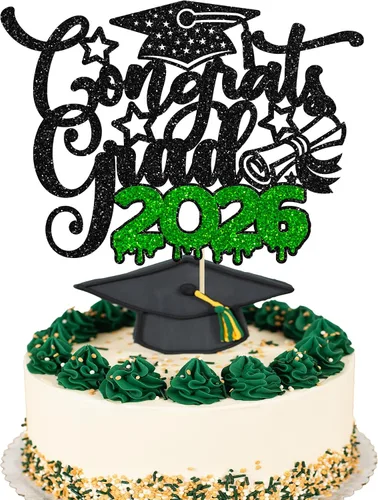 Vista 21 de Paquete de 24 adornos para cupcakes de clase 2026 con purpurina 2026 Felicidades Graduación Diploma Done Cupcake Picks 2026 Graduación Temática