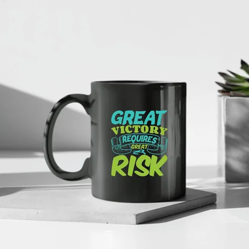 Vista 4 de Victory Day Gift Idea Great Risk for Great Reward 11oz 15oz Black Coffee Mug