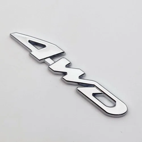 Vista 4 de 1 unids cromo metal 4WD puerta trasera maletero insignia 4x4 coche SUV emblema calcomanía (plata)