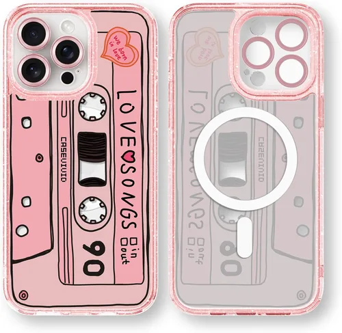 Vista 60 de Compatible para iPhone 13 Funda Bonita Estética - Funda para Teléfono Rosa con Purpurina con Protector de Cámara - Diseño de Cubierta