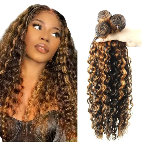 Vista 272 de 300g 1B27 Human Hair Bundles Honey Blonde Bundles Human Hair 10A Brazilian Virgin Remy Hair Extensions 8 10 12 Inch
