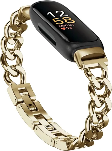 Vista 7 de Bandas geniales para Fitbit Inspire 3 bandas para mujer, correa de repuesto ajustable de metal de acero inoxidable compatible con Fitbit Inspire 3