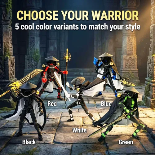 Vista 2 de DANONI Titan 13 - Juego de figuras de acción de Lucky Robot 13 impresas en 3D Las figuras de acción de robot movibles multiarticuladas incluyen un