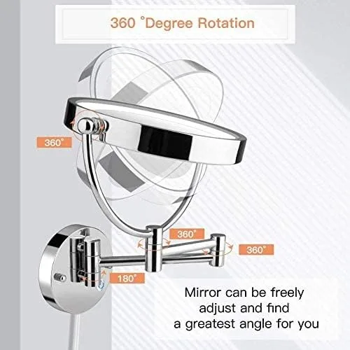 Vista 4 de Lighted Makeup Mirror 10x Wall Mounted Shaving Mirrors Magnifying with Dimmable Lights, Bathroom Mirror with Lights and Magnification, Touch Sn, UK