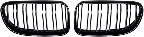 Vista 3 de Par de parrilla frontal de doble línea negra brillante compatible con BMW E92 E93 328i 335i xDrive 2011-2013 2 puertas