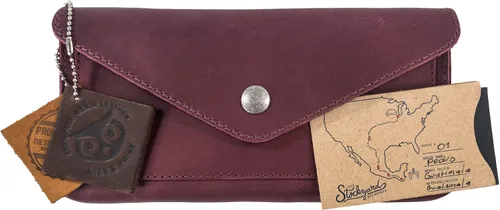 Vista 13 de Hide & Drink, Cartera grande de cuero para mujer, organizador de dinero, billetes planos, bolsa, estuche, elegante, hecho a mano, Bourbon Marrón