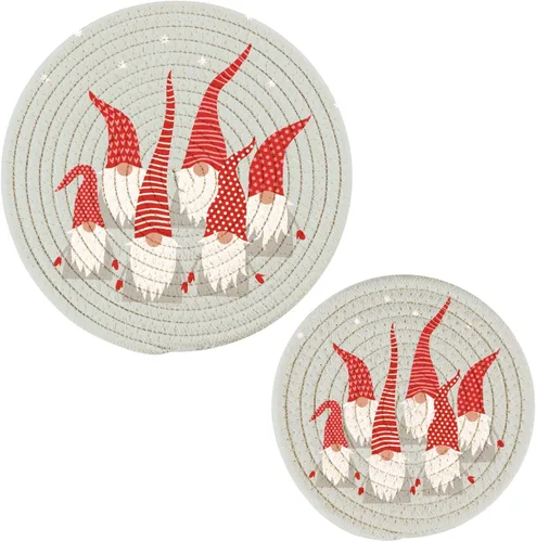 Vista 31 de Naanle Juego de salvamanteles de algodón moderno con diseño de estrellas y bandera de Estados Unidos para el 4 de julio, 2 posavasos redondos