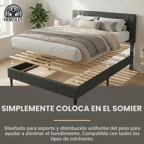 Vista 7 de Hercules Xtreme - Láminas de soporte para cama, tablero de pino macizo resistente, tamaño individual