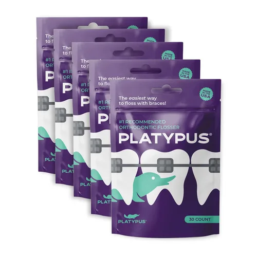 Vista 10 de Platypus Hilo dental ortodóntico para brackets, 30 unidades (paquete de 1), palillos ortodónticos para adultos y niños, se adapta debajo del alambre