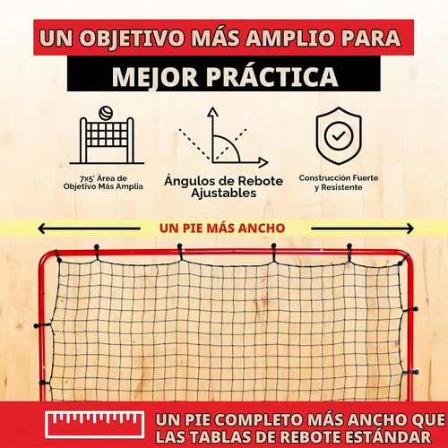 Vista 8 de Red de rebote para voleibol - 7' x 5' Red de práctica de voleibol ajustable para mejorar el golpe, el saque y el servicio - Equipo de entrenamiento