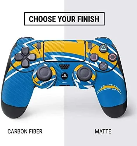 Vista 4 de Skinit Calcomanía para juegos compatible con el controlador de PS4, diseño de logotipo grande de Los Angeles Chargers de la NFL con licencia
