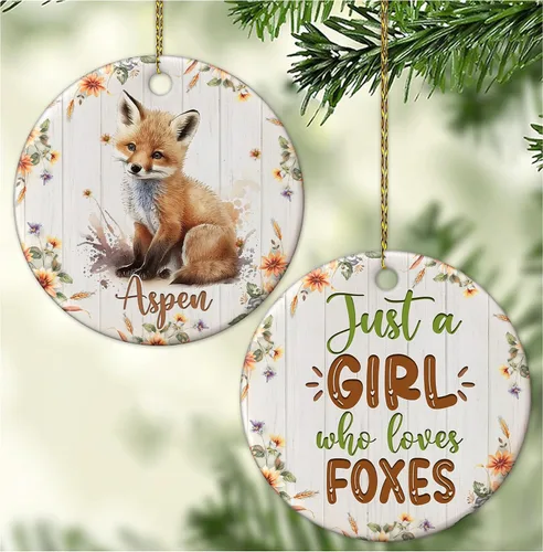 Vista 26 de Hyturtle Adorno de Navidad personalizado para los amantes de los osos, adorno de cerámica con nombre personalizado de Just A Girl Who Loves Bears