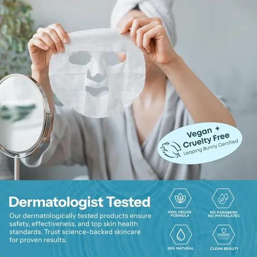 Vista 7 de Skin 2.0 Mascarilla de Hoja de Ácido Hialurónico y Colágeno – Hidratante, Antienvejecimiento, Reafirmante – Cuidado de la Piel Coreano Probado por