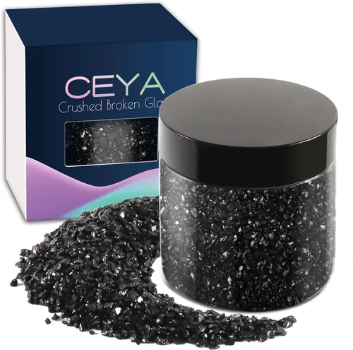 Vista 16 de Ceya - Conjunto de purpurina de vidrio irregular triturado en 32 colores, 640g/ 22.6 oz, chips de cristal metálico roto de 2-4mm, purpurina gruesa