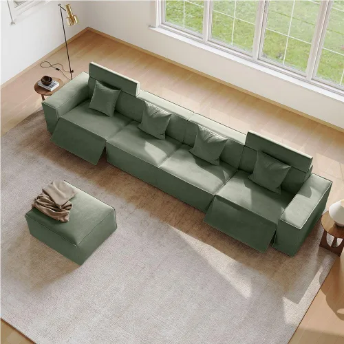 Vista 12 de Sofá eléctrico de 85 pulgadas, sofás modulares para sala de estar, moderno sofá biplaza reclinable grande, cómodo sofá nube de terciopelo