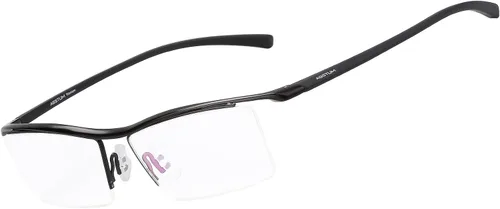Vista 27 de Agstum Gafas de negocios sin montura de titanio puro, lentes transparentes