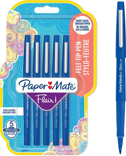 Vista 7 de Paper Mate Flair Original - Bolígrafo de punta de fieltro, tamaño mediano, varios colores estándar, paquete de 3