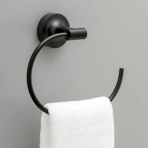 Vista 3 de Franklin Brass Voisin - Juego de 4 toalleros de baño negro mate de 24 pulgadas, soporte para papel higiénico, soporte para toallas de mano, gancho