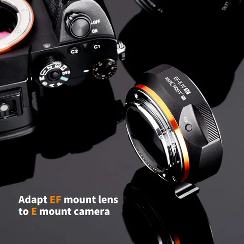Vista 3 de Adaptador de lente electrónico EF/EF-S a E, montaje de enfoque automático EF EF-S de K&F CONCEPT Anillo adaptador de montaje de lente compatible