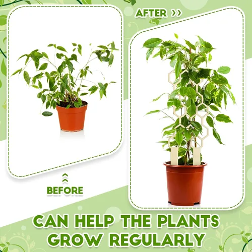 Vista 4 de Nuenen Paquete de 5 enrejados de plantas de interior para plantas trepadoras de 11.8 pulgadas, pequeño enrejado de madera de jardín para plantas