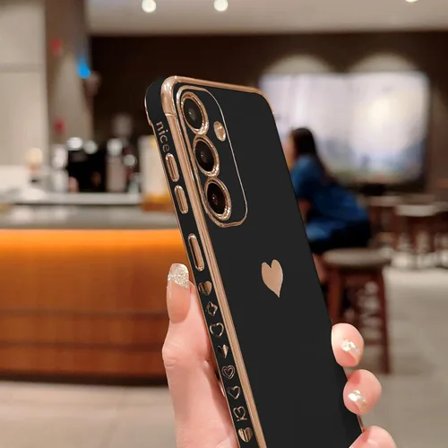 Vista 52 de phylla Funda de teléfono compatible con Samsung Galaxy A12 de 6.5 pulgadas, lindo corazón chapado en oro, elegante funda de lujo para mujer