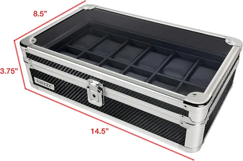Vista 5 de Vaultz Caja de reloj con bloqueo, mediana (VZ03978), transparente, cromada
