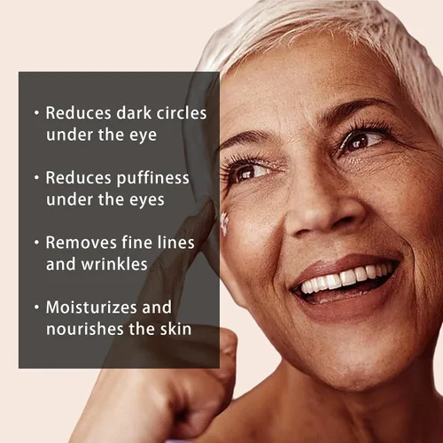 Vista 2 de Crema de ojos con retinol y cafeína para ojeras, hinchazón y arrugas, fórmula antienvejecimiento probada por dermatólogos, hidratación ligera